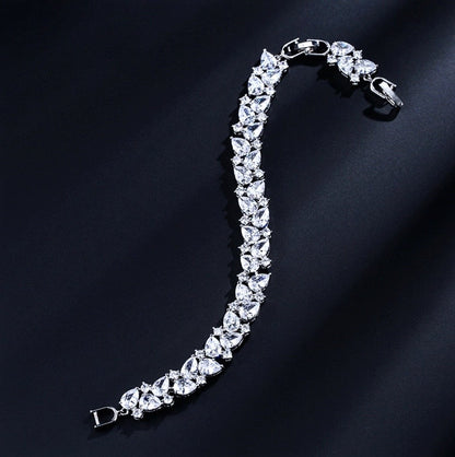 Jessica - Cubic Zirconia Bridal Bracelet - Available in Silver, Rose Gold and Yellow Gold