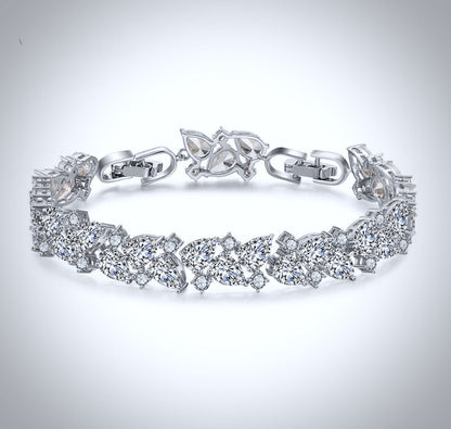 Jessica - Cubic Zirconia Bridal Bracelet - Available in Silver, Rose Gold and Yellow Gold
