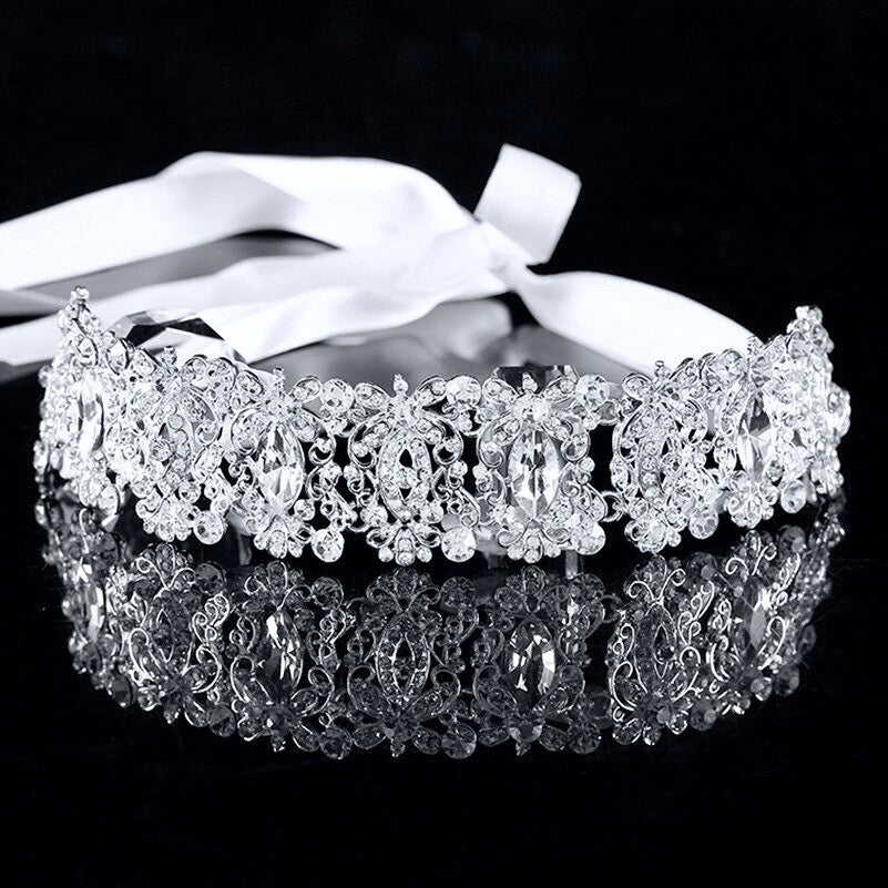 "Miriam" - Silver Crystal Bridal Headband