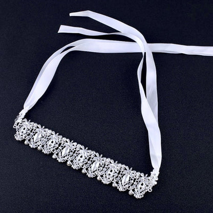 "Miriam" - Silver Crystal Bridal Headband