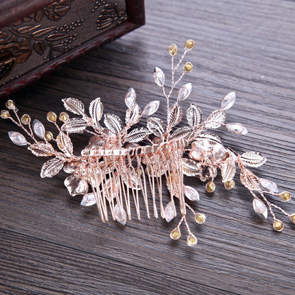 Myra - Floral Bridal Hair Comb - Available in Silver, Rose Gold and Yellow Gold