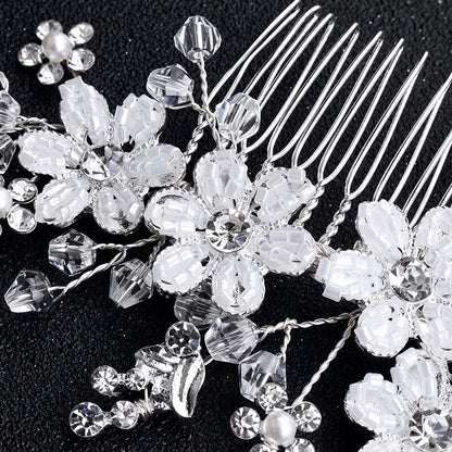 "Carmen" - Silver Pearl and Crystal Bridal Hair Comb