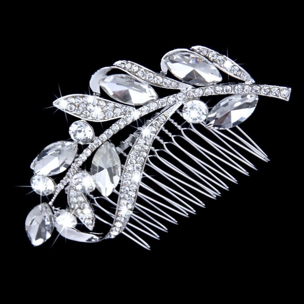 "Dana" - Crystal Bridal Hair Comb - Available in Silver and Gold