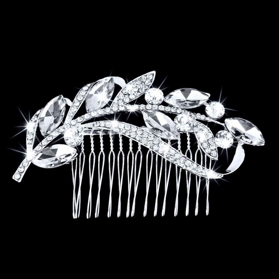 "Dana" - Crystal Bridal Hair Comb - Available in Silver and Gold