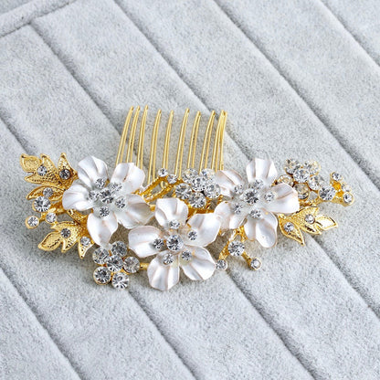 "Giulia" - Crystal Bridal Hair Comb - Available in Gold and Silver