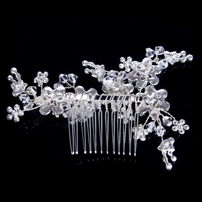 "Carmen" - Silver Pearl and Crystal Bridal Hair Comb