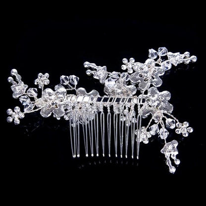"Carmen" - Silver Pearl and Crystal Bridal Hair Comb