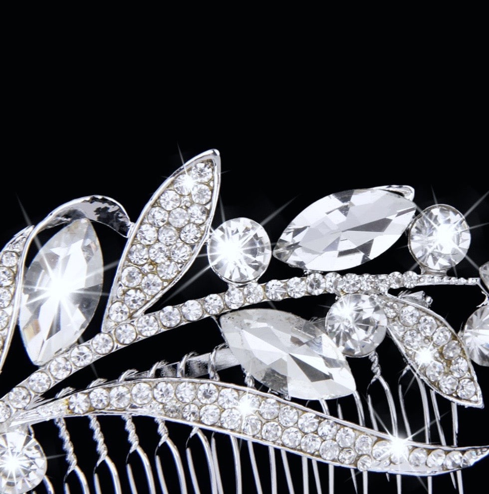 "Dana" - Crystal Bridal Hair Comb - Available in Silver and Gold