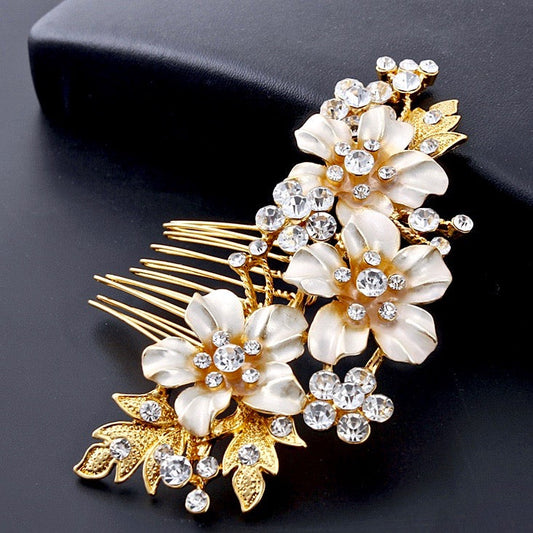 "Giulia" - Crystal Bridal Hair Comb - Available in Gold and Silver