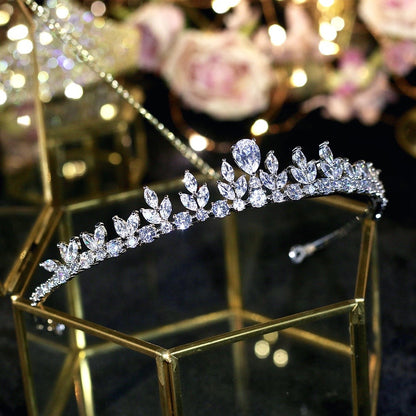 Ivelina - Silver Cubic Zirconia Bridal Tiara