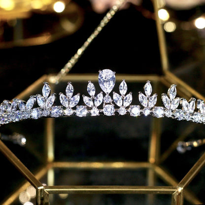 Ivelina - Silver Cubic Zirconia Bridal Tiara
