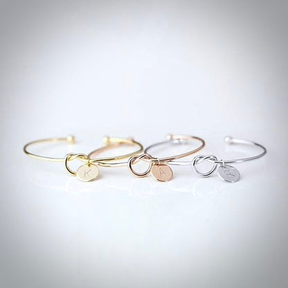 "Valerie" - Knot Bangle Bracelet - Available in Silver, Rose Gold and Yellow Gold
