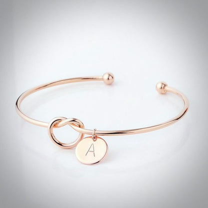 "Valerie" - Knot Bangle Bracelet - Available in Silver, Rose Gold and Yellow Gold