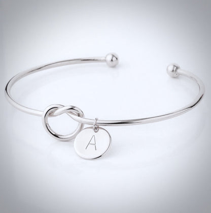 "Valerie" - Knot Bangle Bracelet - Available in Silver, Rose Gold and Yellow Gold