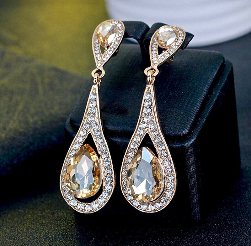 Lorna - Crystal Bridal Earrings - More colors available