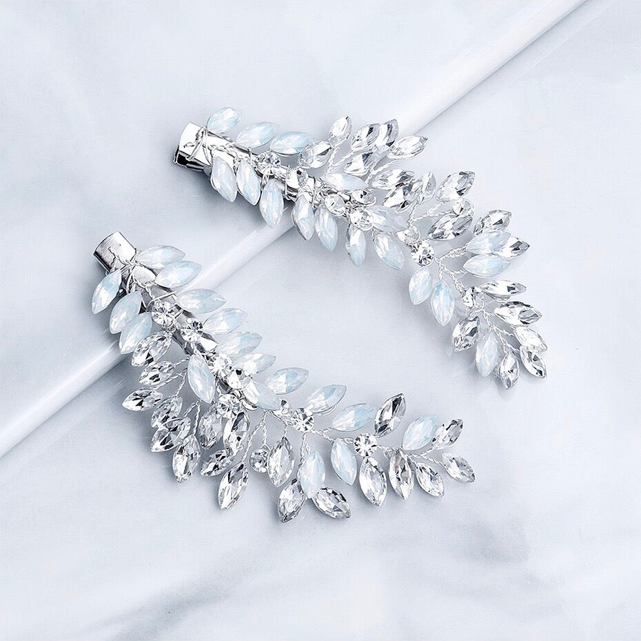 "Laverne" -  Opal Bridal/Bridesmaid Hair Clips