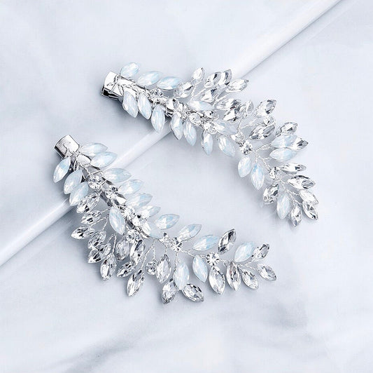"Laverne" -  Opal Bridal/Bridesmaid Hair Clips