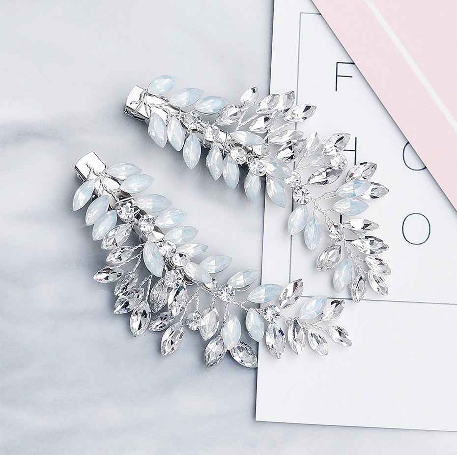 "Laverne" -  Opal Bridal/Bridesmaid Hair Clips