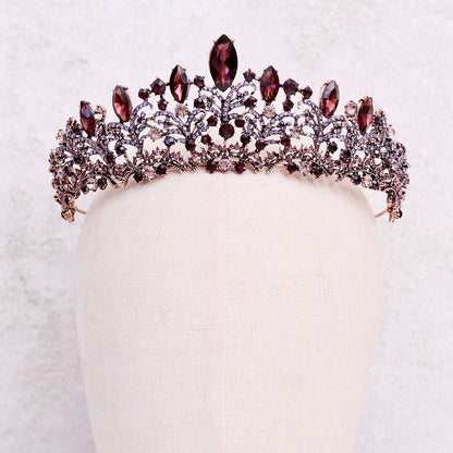 "Elowen" - Victorian Gothic Burgundy Bridal Tiara