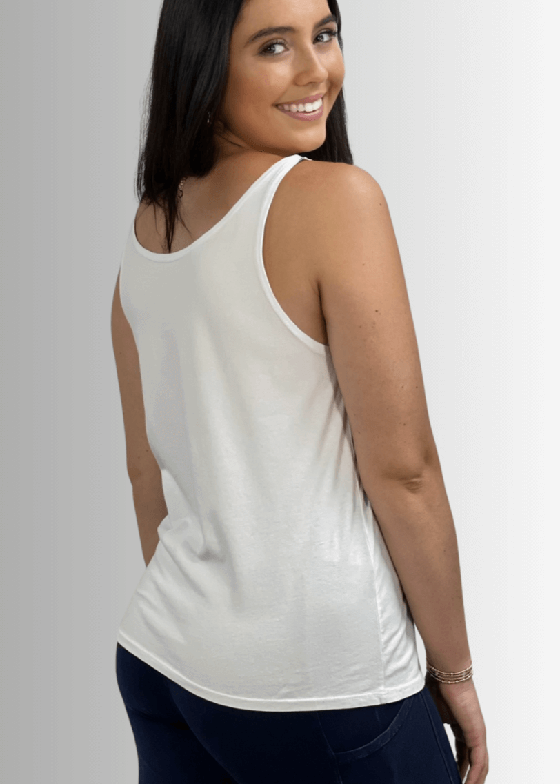 USA Patriotic American Flag White Premium Cotton Tank Top