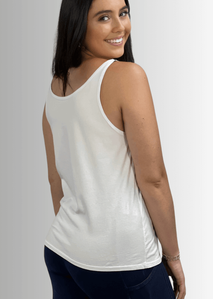 USA Patriotic American Flag White Premium Cotton Tank Top