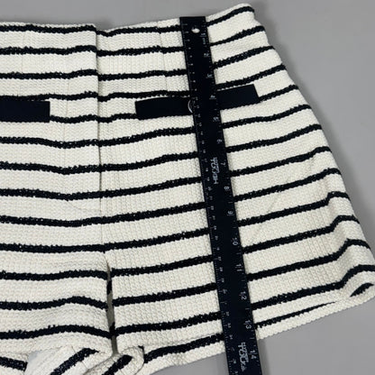 VERONICA BEARD Women's Gershwin Short Sz-6 Ivory/Black 2406TW7480258