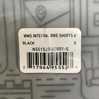 NATHAN Interval 6" Inseam Bike Short Women's Black Size S NS51520-00001-S