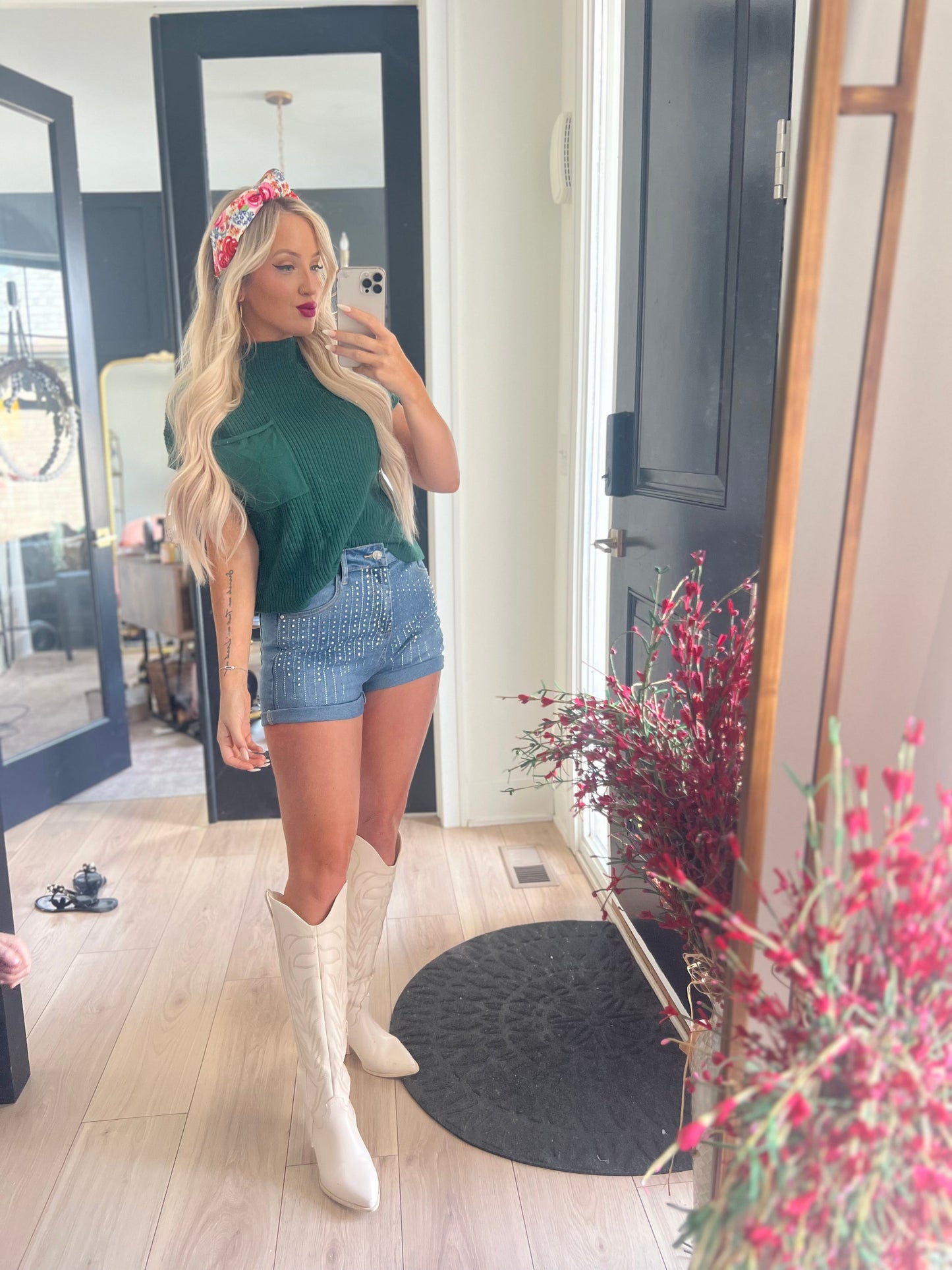 Rhinestone Denim Shorts