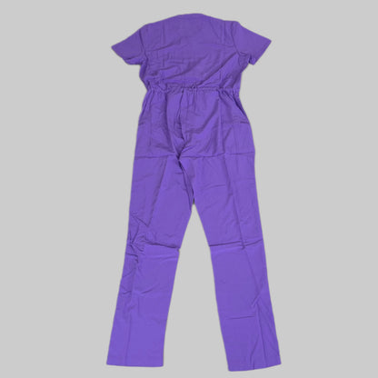 GREEN TOWN 4 Flex Scrubs Jumpsuit Cinch In Waist Women's Sz L Ultra Violet GFX-023AST