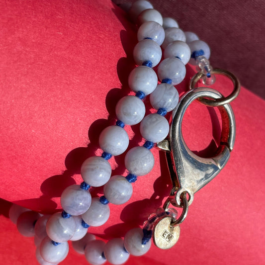 Blue Lace Agate Medium + Clasp
