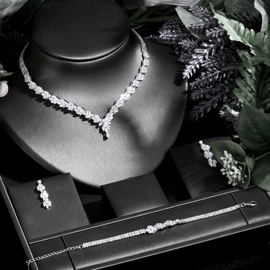 Seychelles - Silver Cubic Zirconia Bridal Three-Piece Jewelry Set