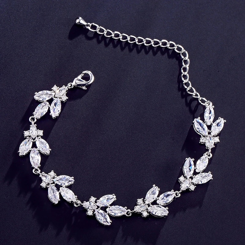 Willa - Cubic Zirconia Bridal Bracelet - Available in Silver and Rose Gold