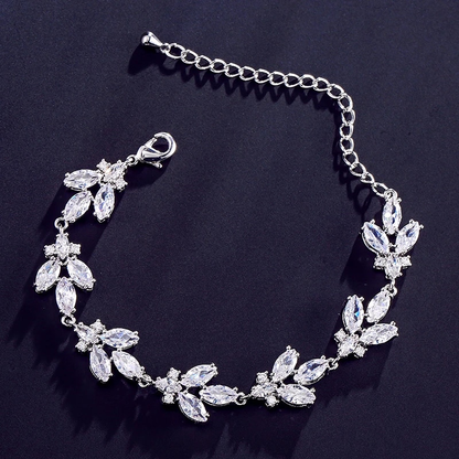 Willa - Cubic Zirconia Bridal Bracelet - Available in Silver and Rose Gold