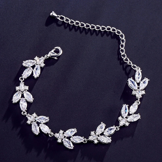 Willa - Cubic Zirconia Bridal Bracelet - Available in Silver and Rose Gold