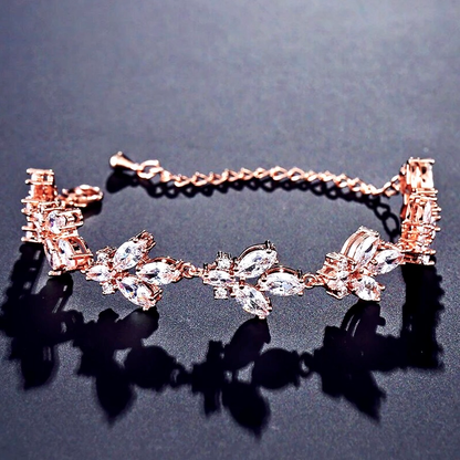 Willa - Cubic Zirconia Bridal Bracelet - Available in Silver and Rose Gold