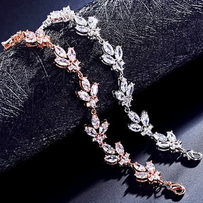 Willa - Cubic Zirconia Bridal Bracelet - Available in Silver and Rose Gold