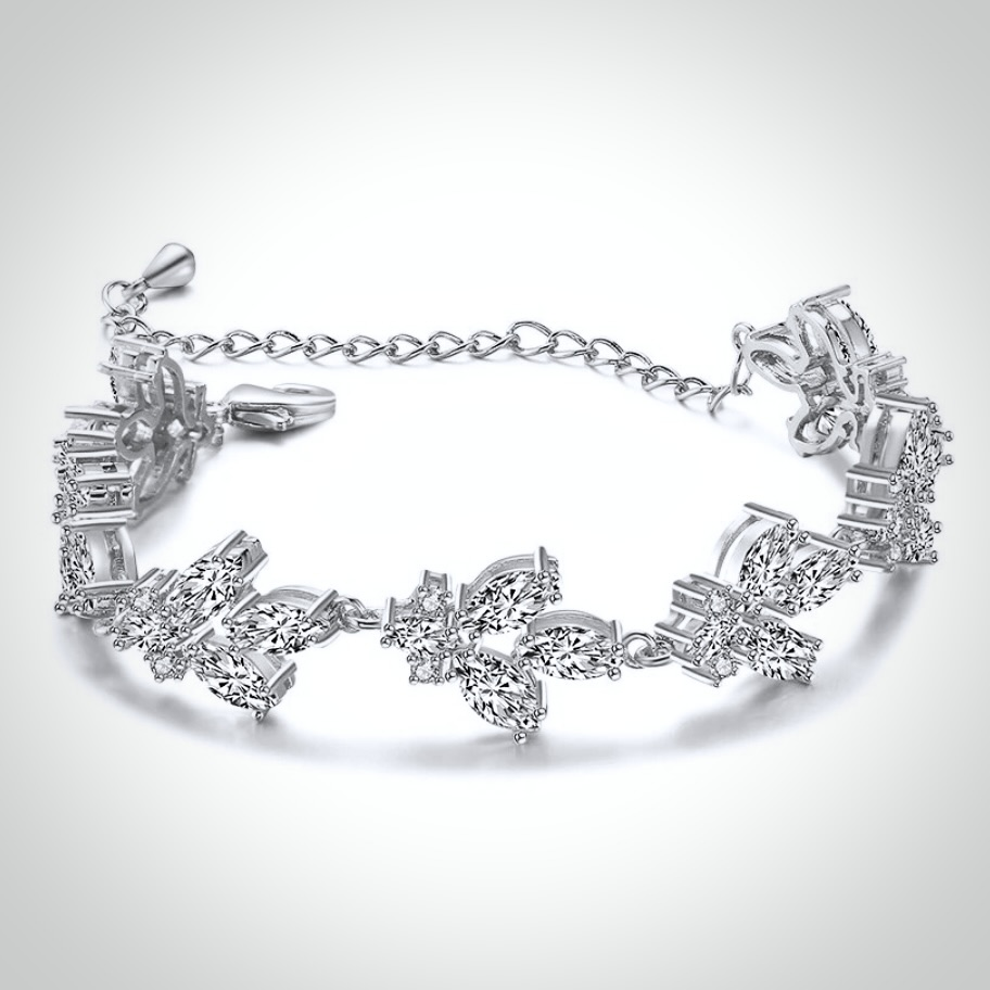 Willa - Cubic Zirconia Bridal Bracelet - Available in Silver and Rose Gold