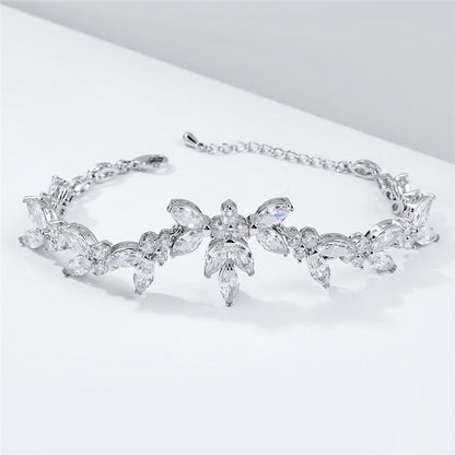 Patricia - Cubic Zirconia Bridal Bracelet - Available in Silver, Rose Gold and Yellow Gold