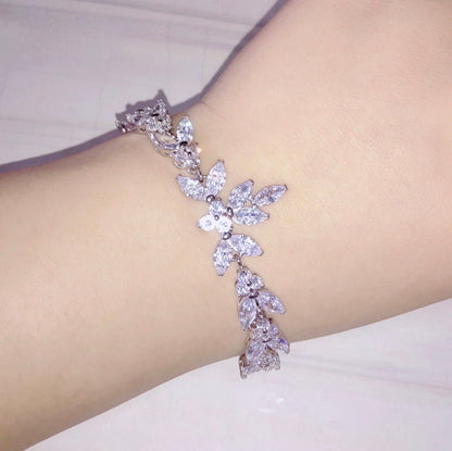 Patricia - Cubic Zirconia Bridal Bracelet - Available in Silver, Rose Gold and Yellow Gold