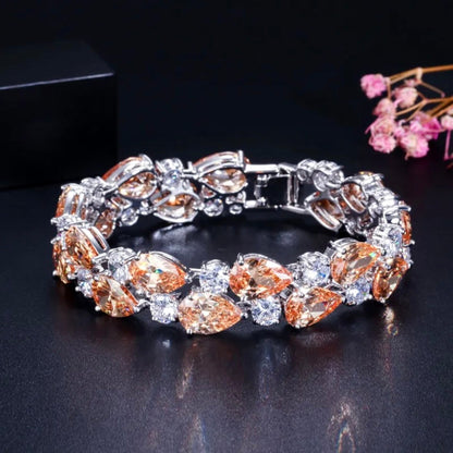 Melody - Cubic Zirconia Bridal Bracelet - More Colors
