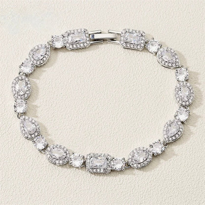 Zoysia - Cubic Zirconia Bridal Bracelet - Available in Silver, Rose Gold and Yellow Gold