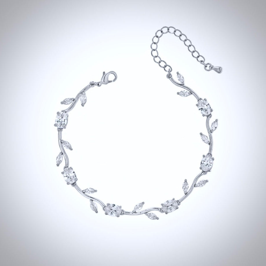 Bethany - Cubic Zirconia Bridal Bracelet - Available in Silver, Rose Gold and Yellow Gold