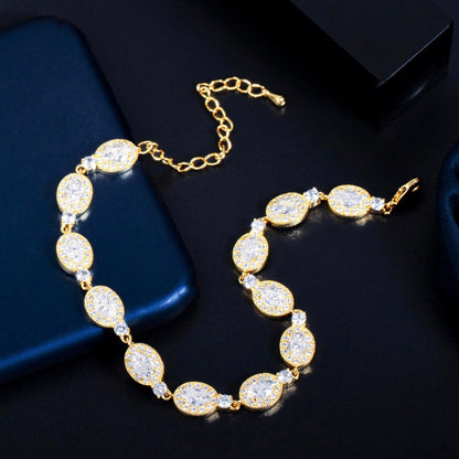 Alexa - Cubic Zirconia Bridal Bracelet - Available in Silver, Rose Gold and Yellow Gold