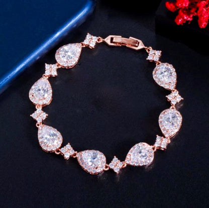 Kay - Cubic Zirconia Bridal Bracelet - Available in Silver, Rose Gold and Yellow Gold