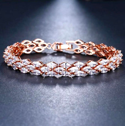 Harmony - Cubic Zirconia Bridal Bracelet - Available in Silver, Rose Gold and Yellow Gold