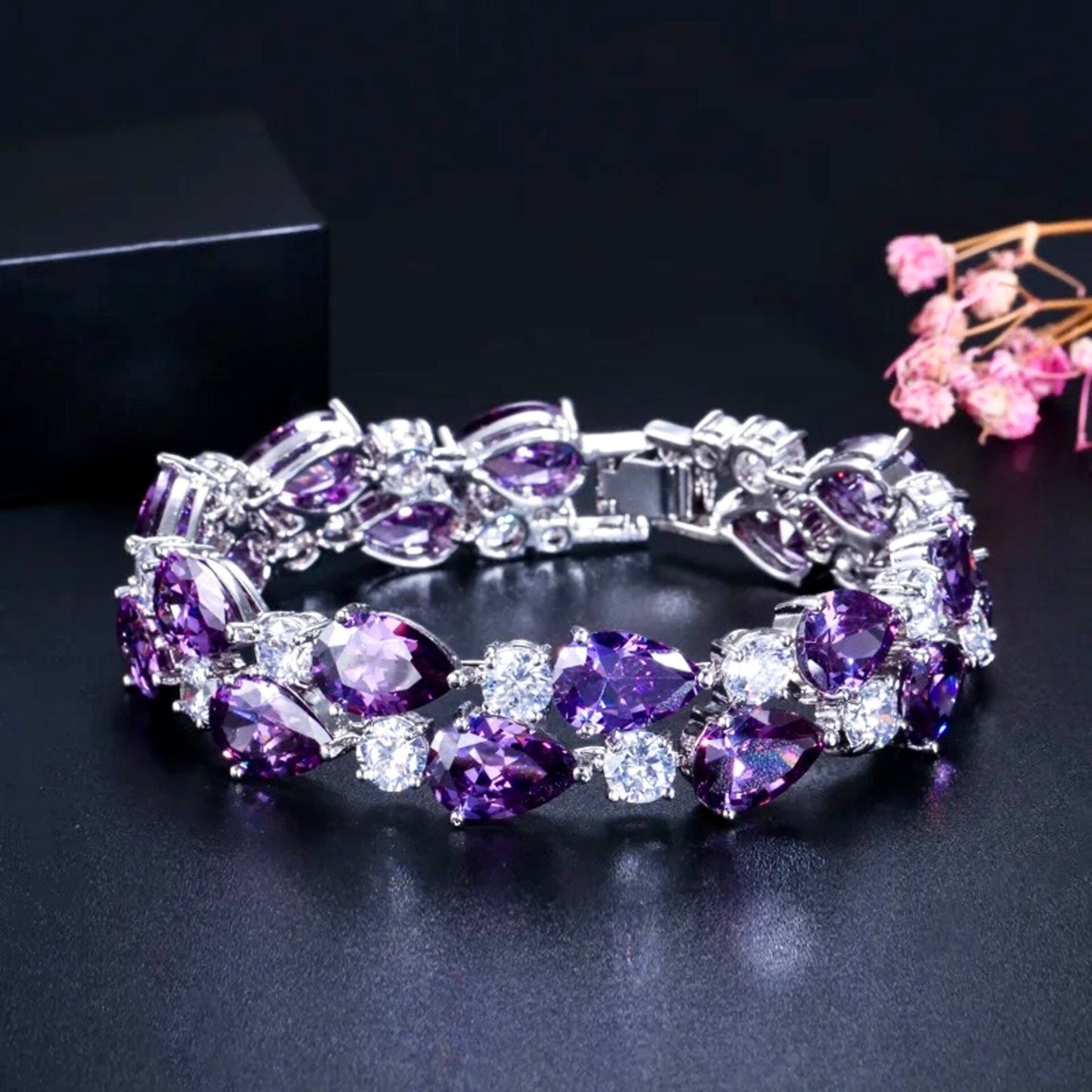 Melody - Cubic Zirconia Bridal Bracelet - More Colors