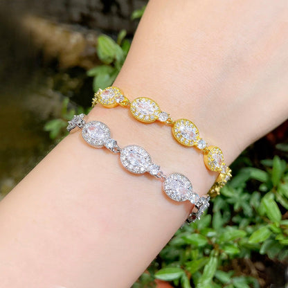 Alexa - Cubic Zirconia Bridal Bracelet - Available in Silver, Rose Gold and Yellow Gold
