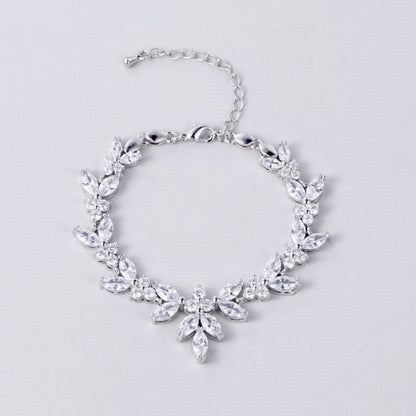 Patricia - Cubic Zirconia Bridal Bracelet - Available in Silver, Rose Gold and Yellow Gold