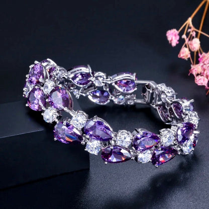 Melody - Cubic Zirconia Bridal Bracelet - More Colors