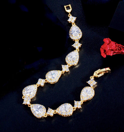 Kay - Cubic Zirconia Bridal Bracelet - Available in Silver, Rose Gold and Yellow Gold